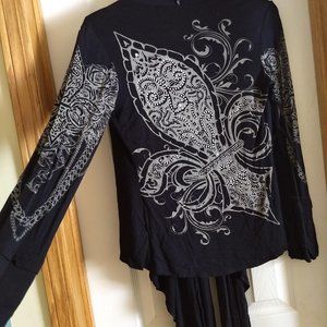 vintage Y2K waterfall open jersey knit cardigan sequin back 🎈HOST PICK🎈